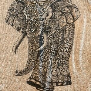 Charlotte Russe circus elephant top light weight loose knit round neck long slv